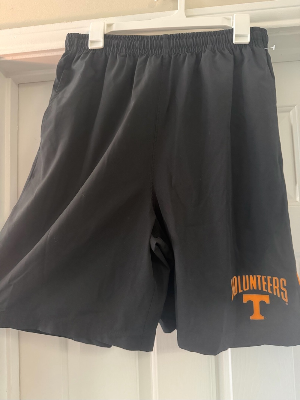 Russell Athletic Black Athletic Shorts with Orange Volunteers Logo